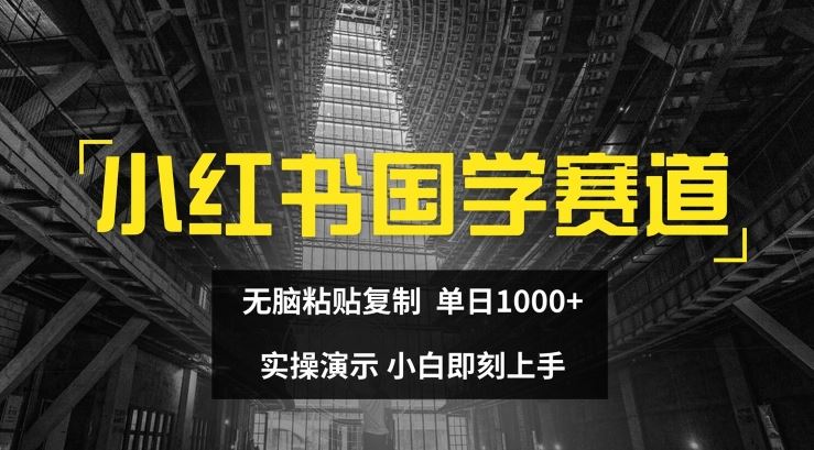 小红书国学赛道，无脑粘贴复制，单日1K，实操演示，小白即刻上手【揭秘】-巴七创客网