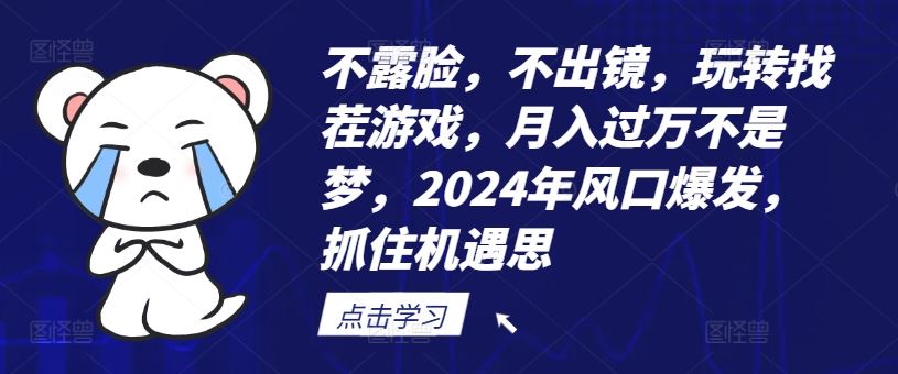 不露脸，不出镜，玩转找茬游戏，月入过万不是梦，2024年风口爆发，抓住机遇【揭秘】-巴七创客网