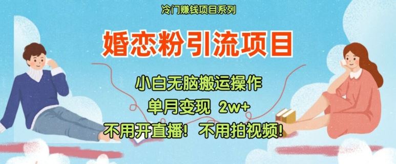 小红书婚恋粉引流，不用开直播，不用拍视频，不用做交付【揭秘】-巴七创客网