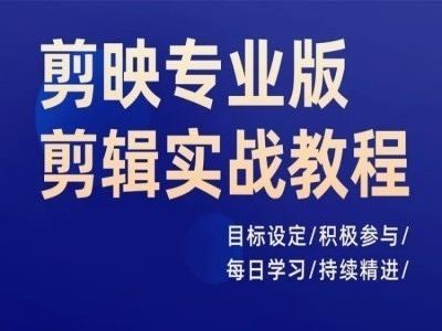 剪映专业版剪辑实战教程，目标设定/积极参与/每日学习/持续精进-巴七创客网