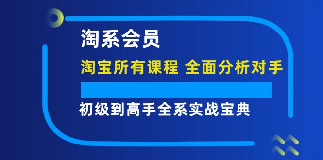 （12055期）淘系会员【淘宝所有课程，全面分析对手】，初级到高手全系实战宝典-巴七创客网