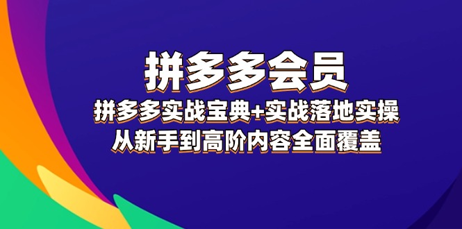 （12056期）拼多多 会员，拼多多实战宝典+实战落地实操，从新手到高阶内容全面覆盖-巴七创客网