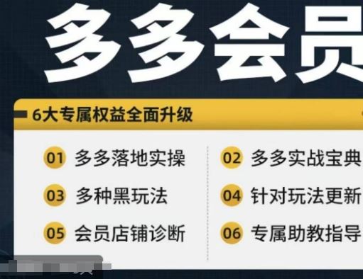 拼多多会员，拼多多实战宝典+实战落地实操，从新手到高阶内容全面覆盖-巴七创客网