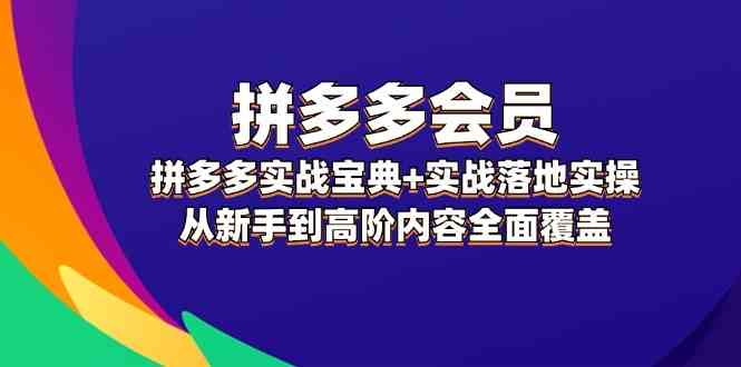 拼多多会员实战宝典+实战落地实操，从新手到高阶内容全面覆盖-巴七创客网