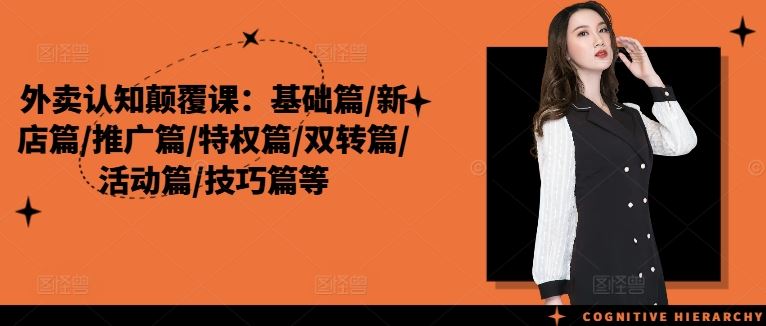外卖认知颠覆课：基础篇/新店篇/推广篇/特权篇/双转篇/活动篇/技巧篇等-巴七创客网