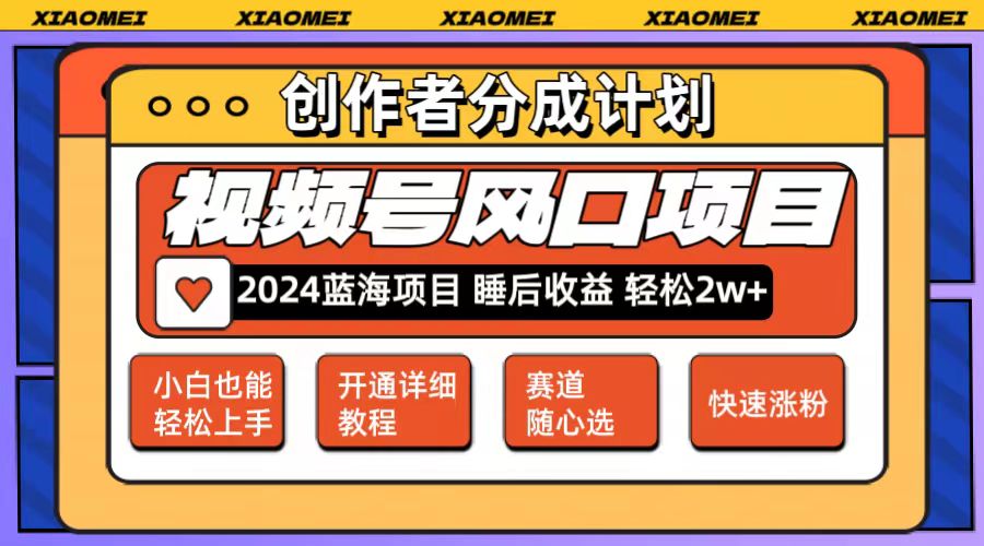 （12084期）微信视频号大风口项目 轻松月入2w+ 多赛道选择，可矩阵，玩法简单轻松上手-巴七创客网