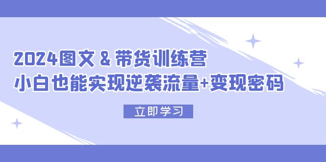 （12137期）2024 图文+带货训练营，小白也能实现逆袭流量+变现密码-巴七创客网