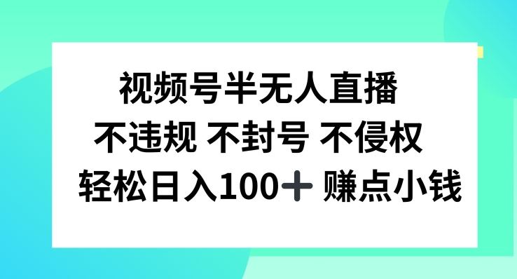 视频号半无人直播，不违规不封号，轻松日入100+【揭秘】-巴七创客网