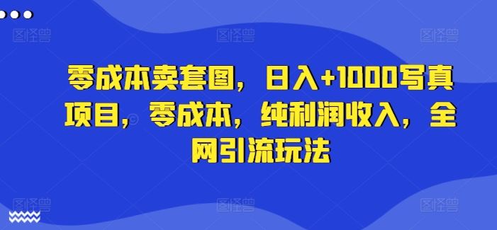 零成本卖套图，日入+1000写真项目，零成本，纯利润收入，全网引流玩法-巴七创客网