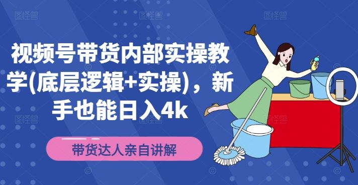 视频号带货内部实操教学(底层逻辑+实操)，新手也能日入4k-巴七创客网