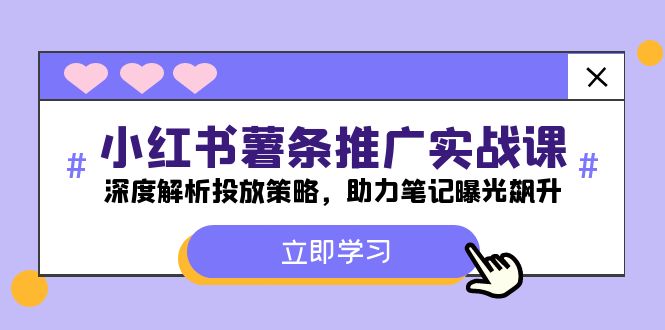 （12289期）小红书-薯 条 推 广 实战课：深度解析投放策略，助力笔记曝光飙升-巴七创客网