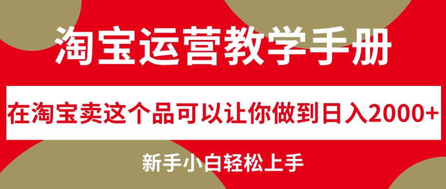 （12351期）淘宝运营教学手册，在淘宝卖这个品可以让你做到日入2000+，新手小白轻…-巴七创客网