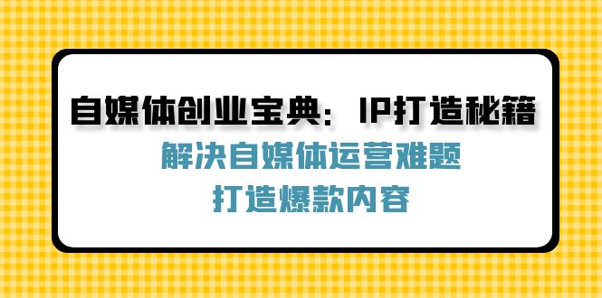 自媒体创业宝典：IP打造秘籍：解决自媒体运营难题，打造爆款内容-巴七创客网