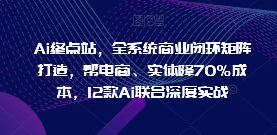 Ai终点站，全系统商业闭环矩阵打造，帮电商、实体降70%成本，12款Ai联合深度实战【0906更新】-巴七创客网