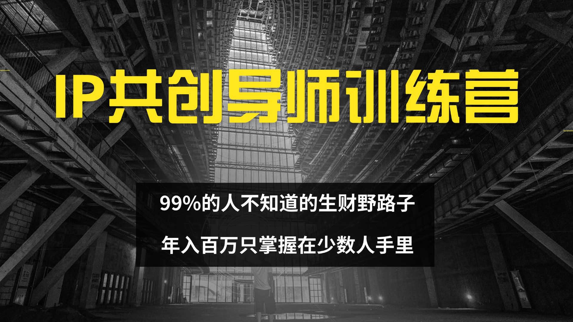 （12504期）IP共创导师训练营 99%的人不知道的生财野路子 只掌握在少数人手里-巴七创客网