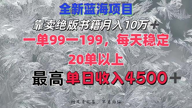 （12512期）靠卖绝版书籍月入10W+,一单99-199，一天平均20单以上，最高收益日入4500+-巴七创客网