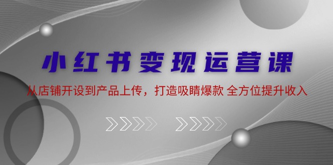 （12520期）小红书变现运营课：从店铺开设到产品上传，打造吸睛爆款 全方位提升收入-巴七创客网