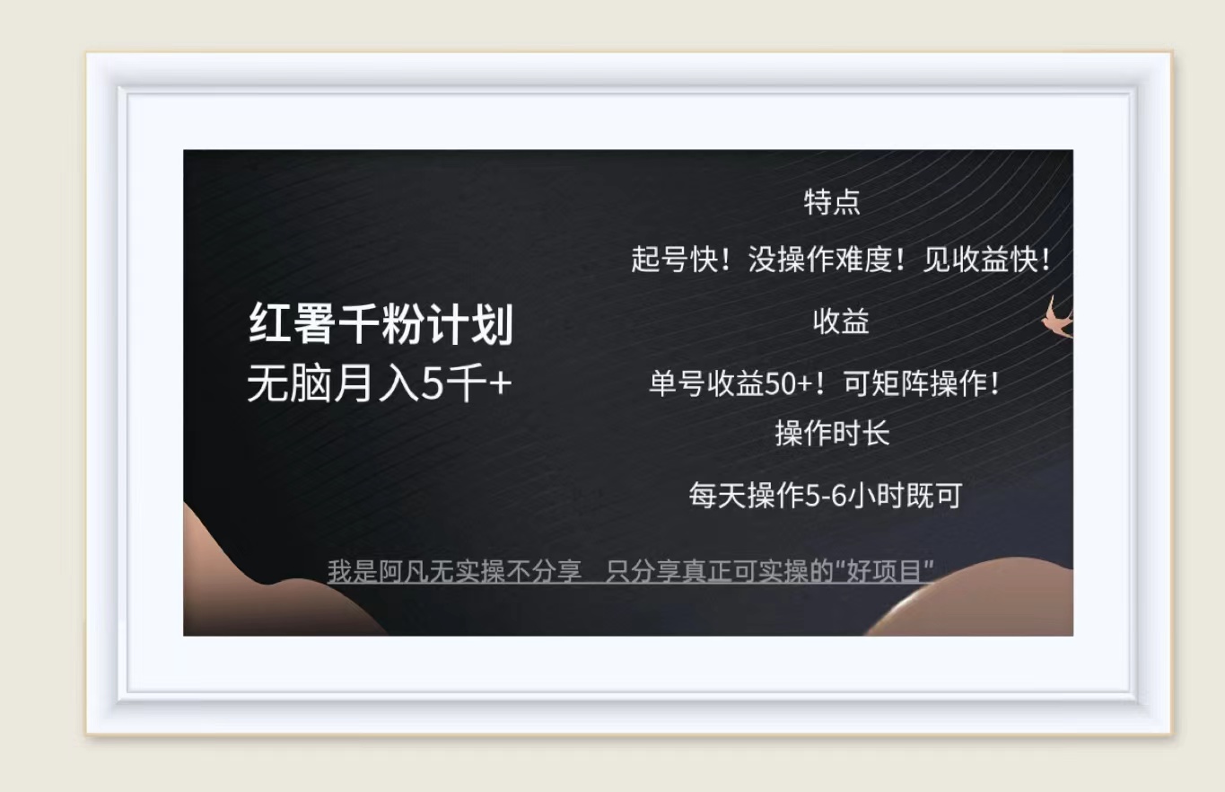 （12560期）红薯千粉计划无脑月入5千+！既做既赚！-巴七创客网