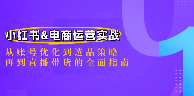 小红书&电商运营实战：从账号优化到选品策略，再到直播带货的全面指南-巴七创客网