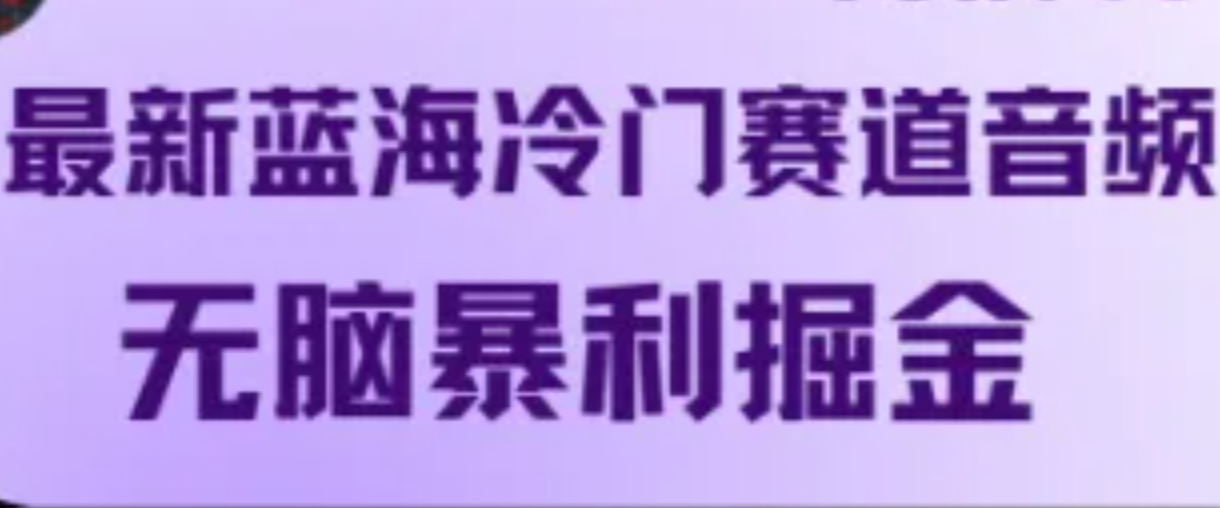 最新蓝海冷门赛道音频，无脑暴利掘金-巴七创客网