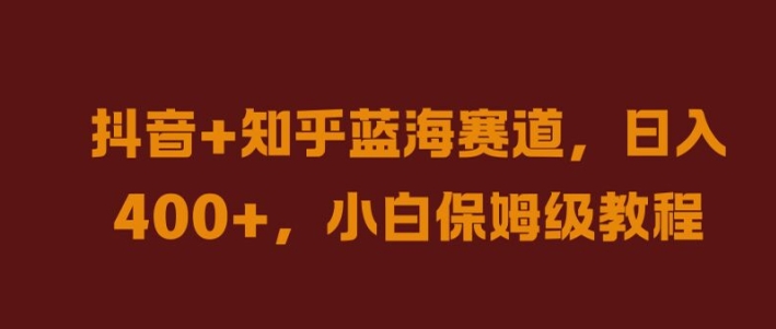 抖音+知乎蓝海赛道，日入几张，小白保姆级教程【揭秘】-巴七创客网