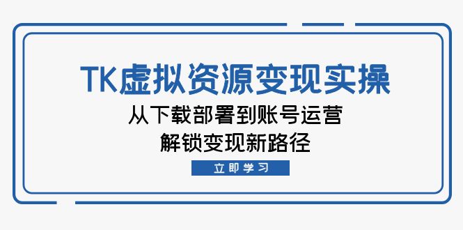 TK虚拟资料变现实操：从下载部署到账号运营，解锁变现新路径-巴七创客网