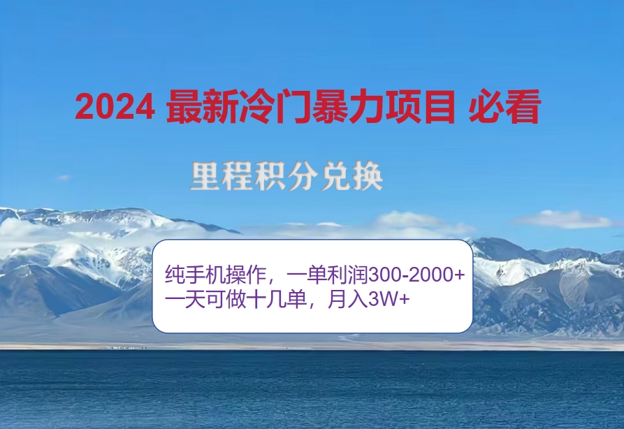 （12856期）2024惊爆冷门暴利！出行高峰来袭，里程积分，高爆发期，一单300+—2000…-巴七创客网
