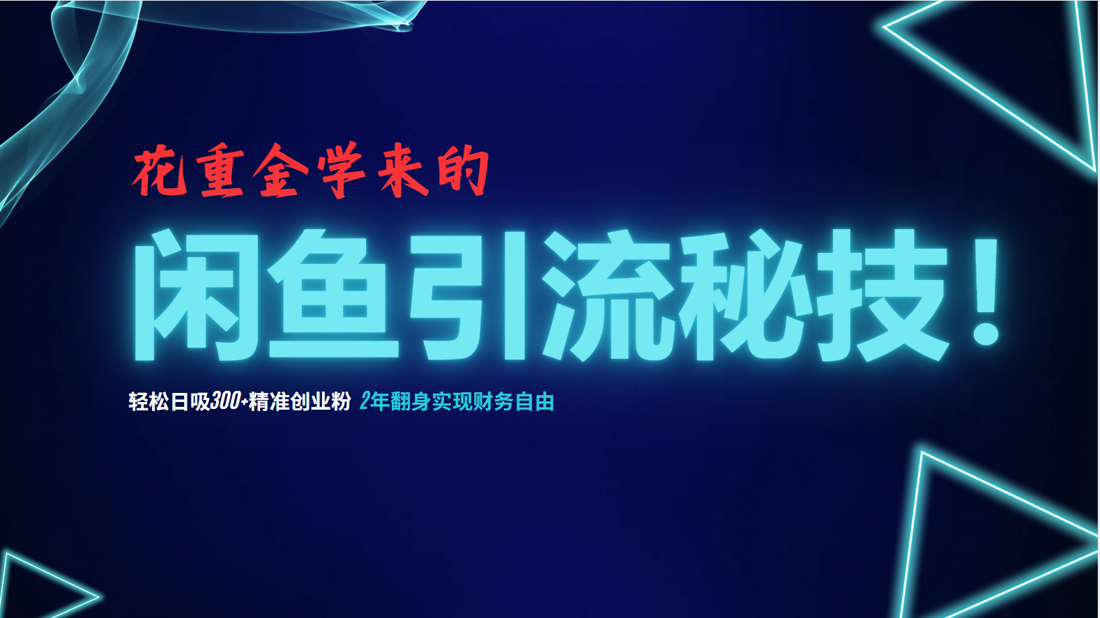 （12887期）花重金学来的闲鱼引流秘技！轻松日吸300+精准创业粉，每天躺赚5000+，2…-巴七创客网