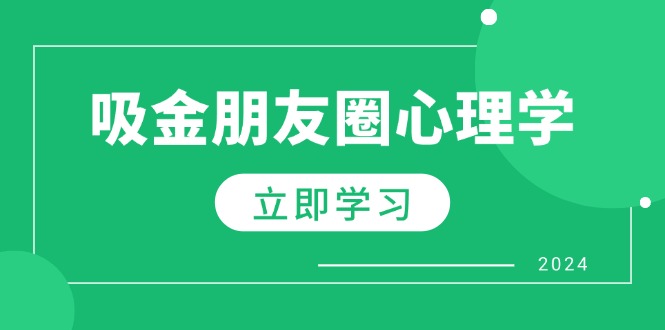 （12899期）朋友圈吸金心理学：揭秘心理学原理，增加业绩，打造个人IP与行业权威-巴七创客网