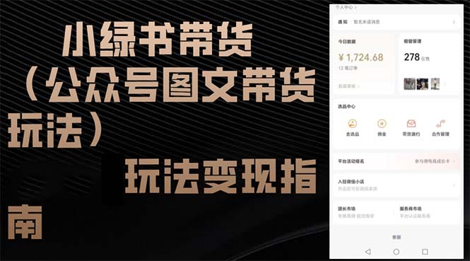 （12902期）小绿书带货（公众号图文带货玩法）玩法变现指南-巴七创客网