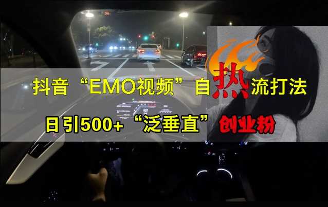 抖音EMO视频自热打法，日引500+“泛垂直”创业粉-巴七创客网