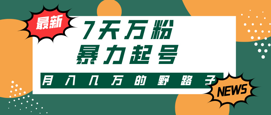 （13047期）3-7天万粉，快手暴力起号，多种变现方式，新手小白秒上手，单月变现几…-巴七创客网