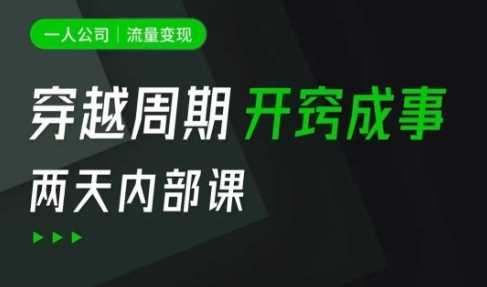 一人公司：流量变现课，一人公司的方法模型拆解， 拆解富人思维，流量思维，小老板思维等-巴七创客网