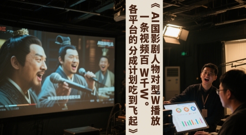 AI三国影视剧人物对口型唱歌玩法，一条视频百W千W播放，各平台的分成计划吃到飞起-巴七创客网