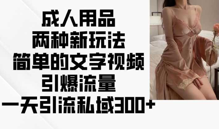 成人用品两种新玩法，简单的文字视频引爆流量，一天引流私域300+-巴七创客网