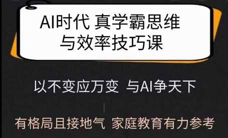 Ai时代真学霸思维与学习方法课，有格局且接地气，家庭教育有力参考-巴七创客网