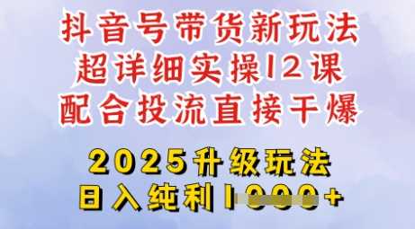 2025全新升级抖音带货玩法，一天纯利四位数，从剪辑到选品再到发布投流，超详细玩法揭秘-巴七创客网