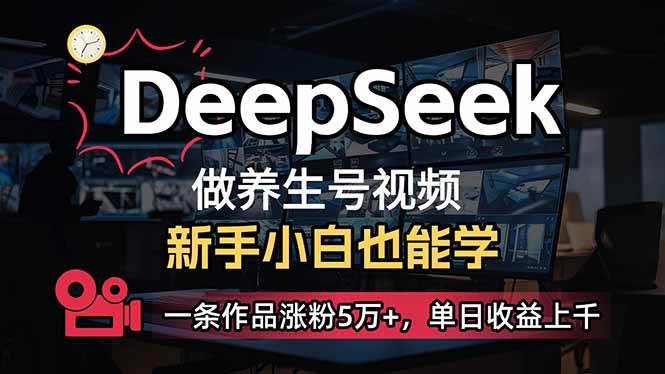 （14270期）小白用DeepSeek做养生号，一条作品涨粉5万+，单日收益上千-巴七创客网