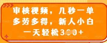 审核视频，几秒一单，多劳多得，新人小白一天轻松3张【揭秘】-巴七创客网