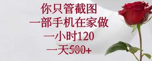 你只管截图，一部手机在家做，一小时120.一天5张【揭秘】-巴七创客网
