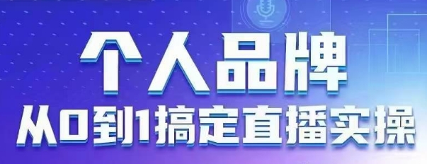 个人品牌：从0到1搞定直播实操，用直播为你的个人品牌赋能，六大实操板块，放大个人影响力-巴七创客网