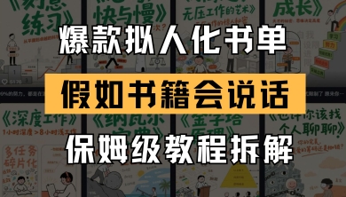 最新爆款拟人化书单玩法，假如书籍会说话，保姆级教程-巴七创客网