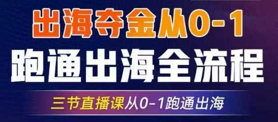 2025出海夺金从0-1跑通出海全流程，三节直播课从0-1跑通出海，教你用AI跑通全流程-巴七创客网