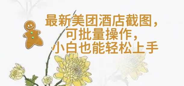 【轻云】最新美团酒店截图，可批量操作，小白也能轻松上手-巴七创客网
