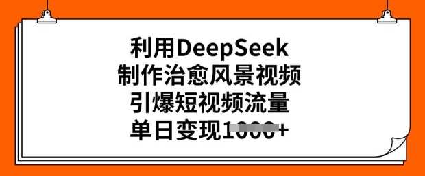 利用DeepSeek制作治愈风景视频，引爆短视频流量，单日变现多张-巴七创客网