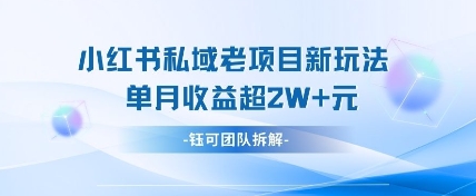 小红书私域项目新玩法，单月变现过W+-巴七创客网