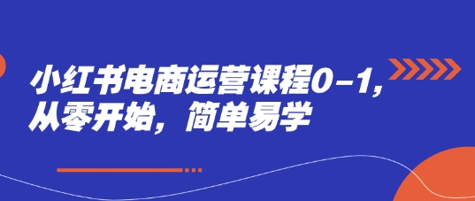 小红书电商运营课程0-1，从零开始，简单易学-巴七创客网