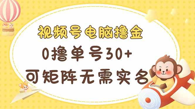 （14220期）视频号电脑撸金 0撸单号30+ 可矩阵 无需实名多号多得-巴七创客网