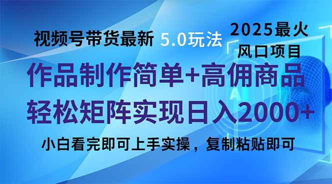 （14191期）视频号带货最新5.0玩法，作品制作简单，当天起号，复制粘贴，轻松矩阵…-巴七创客网