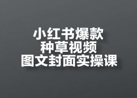 小红书爆款种草视频图文封面实操课，开店、选品、引流、变现全流程-巴七创客网